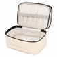 Two-Tier Clear Travel Makeup Bag with Handle for Toiletries and Beauty Storage