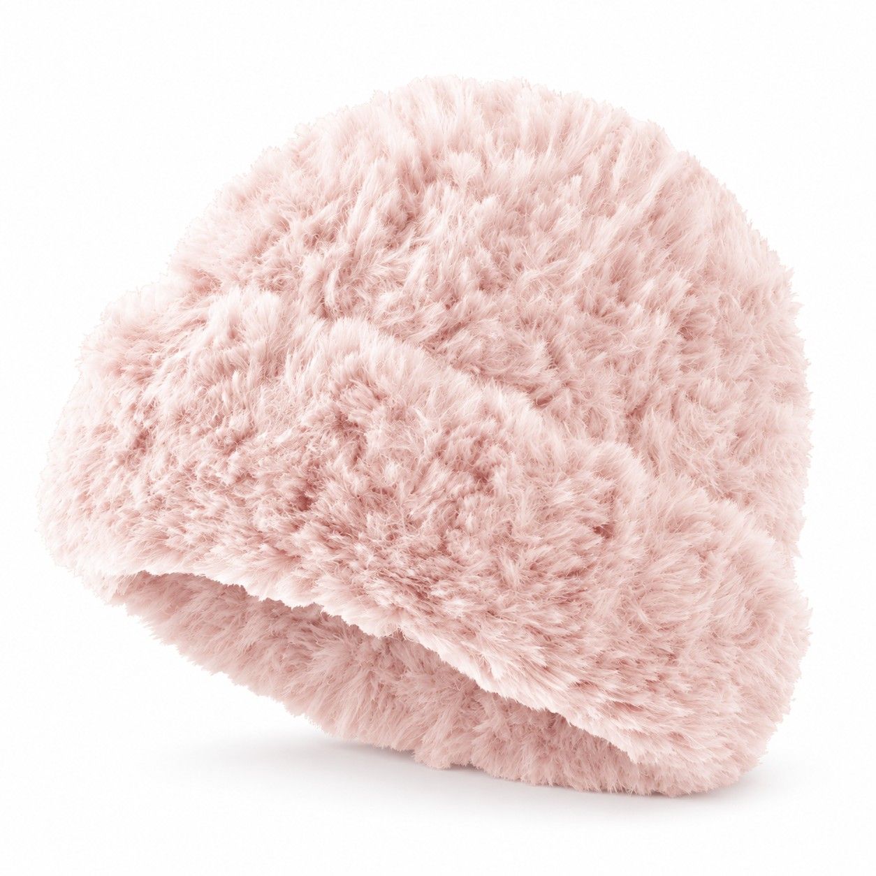 Fuzzy Knit Beanie Hat Soft Plush Cuffed Winter Cold Weather Cap