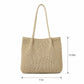 Soft Woven Shoulder Tote Bag with Zip Top and Double Shoulder Handles