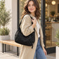 Leopard Faux Suede Hobo Crossbody Bag with Adjustable Strap and Zip Closure