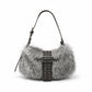 Faux Fur Shoulder Bag Vintage Belted Underarm Bag