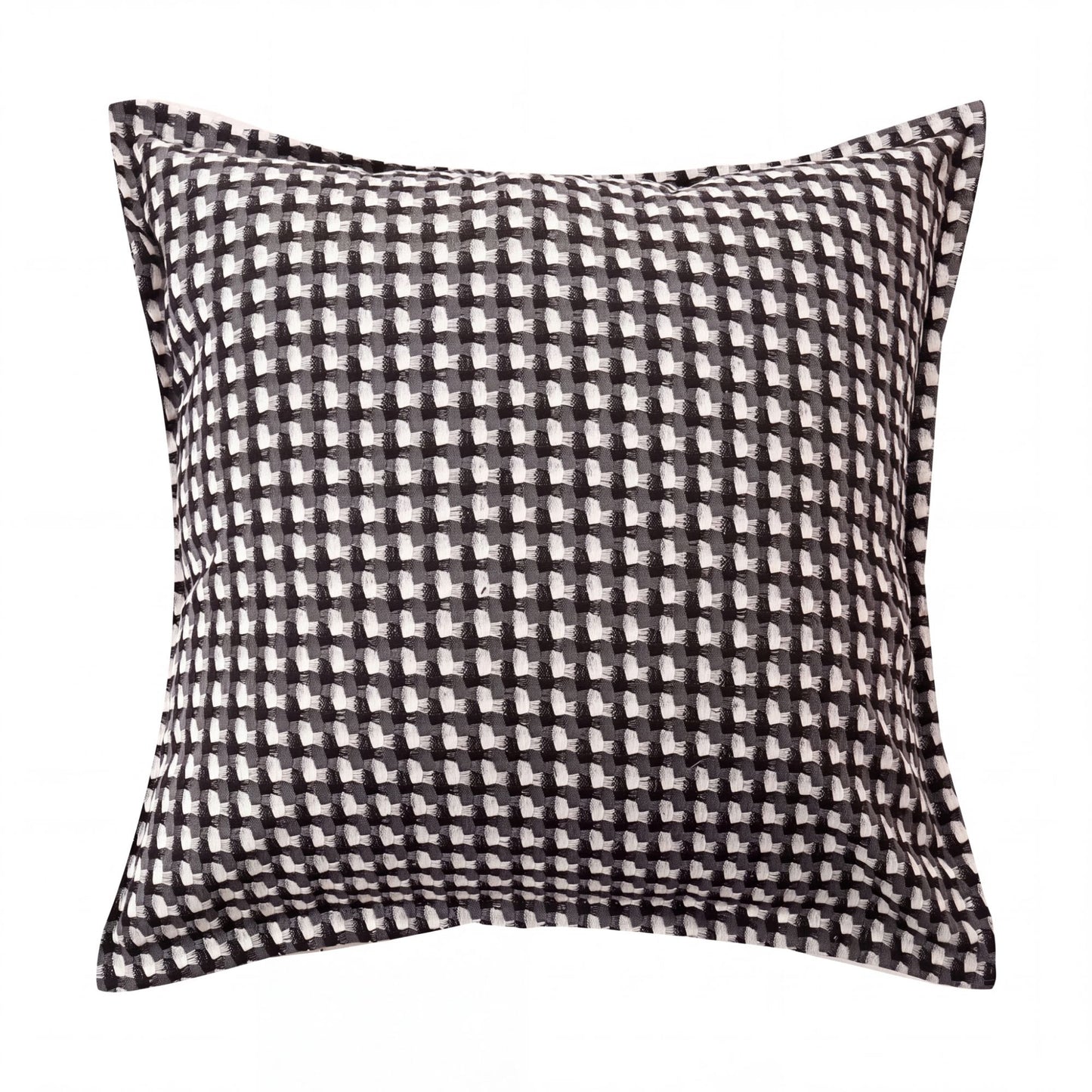 Houndstooth Woven Decorative Throw Pillow Cover Textured Square Cushion Cover with Hidden Zipper
