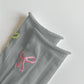 Adorable Bow-Embroidered Ribbed Ankle Socks 5Pk