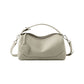 Pebbled Leather Satchel Bag with Top Handle Adjustable Crossbody Strap and Zipper Closure