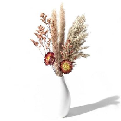 Pampas Grass Dried Floral Arrangement Strawflower Wheat