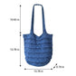 Crochet Knit Tote Bag with Openwork Ruffle Design and Long Handles