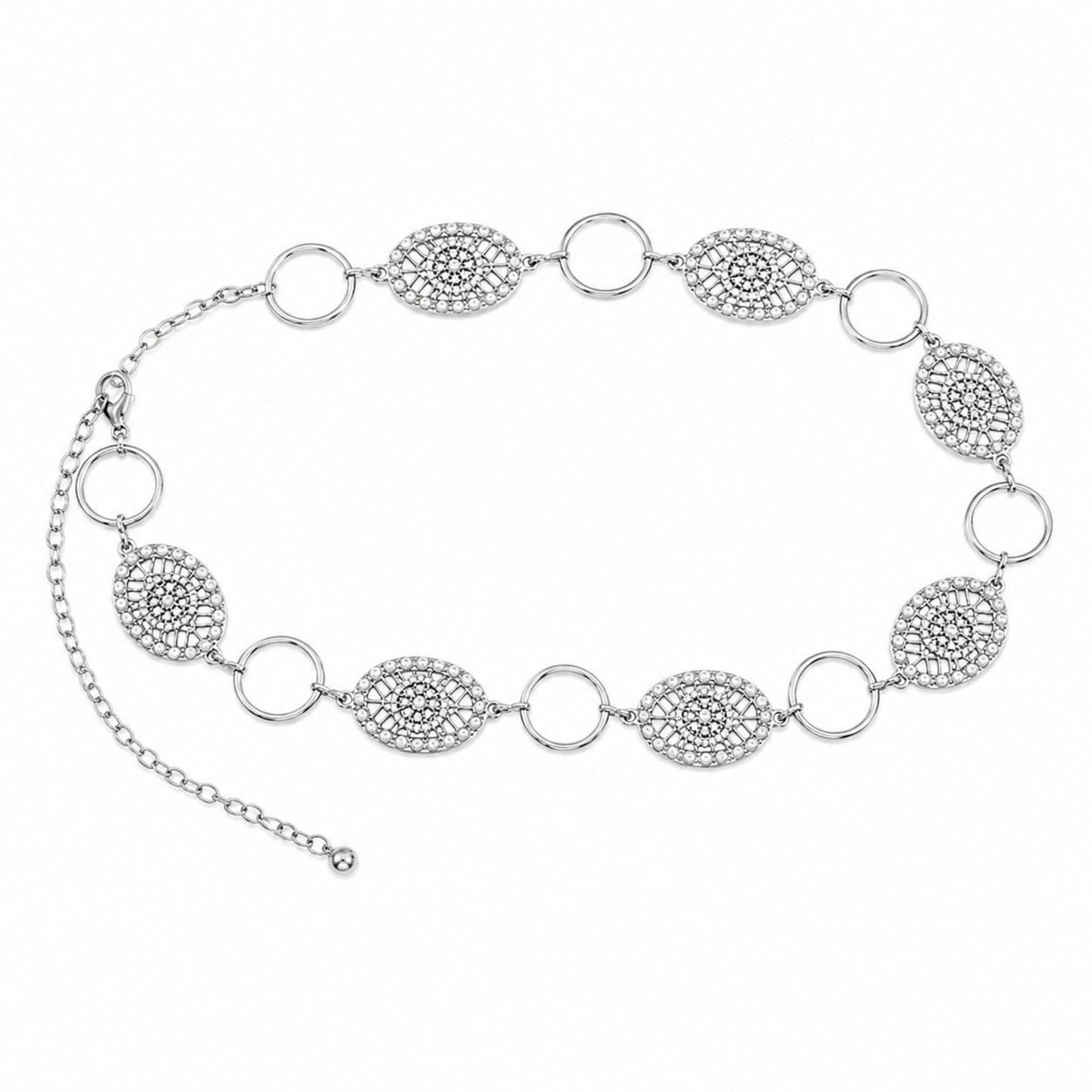 Boho Floral Medallion Chain Belt for Dresses