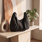 Soft Crescent Hobo Shoulder Bag with Adjustable Strap and Zipper Pockets