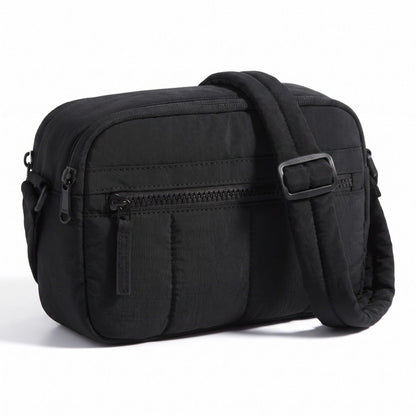 Padded Rectangular Crossbody Bag with Front Zip Pocket and Adjustable Padded Shoulder Strap 8.7x2.8x6.1in
