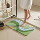 Tufted Floor Mat with Leaf Pattern Non Slip Backing Soft Plush Decorative Indoor Entryway Bathroom Rug