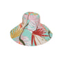 Wide Brim Floppy Sun Hat with Colorful Printed Underside UV Protection Lightweight Foldable Design for Outdoor Use