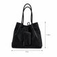 Soft PU Leather Tote Bag with Removable Pouch and Shoulder Handles