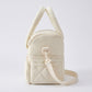 Quilted Multi-Compartment Lunch Tote Bag with Padded Top Handles and Detachable Shoulder Strap 10x10x7.1in