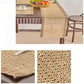 Textured Woven Table Runner with Fringe Trim and Neutral Stripe Pattern 47x11.8 in