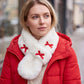 Soft Plush Faux Fur Scarf with Bow Detail Winter Neck Wrap 31.5*4.7 Inches