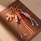 2-Piece Womens Bag Charm with Hanging Strap and Decorative Accents