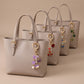 Enamel Butterfly & Floral Multi-Charm Bag Charm Key Chain 4-Piece Set