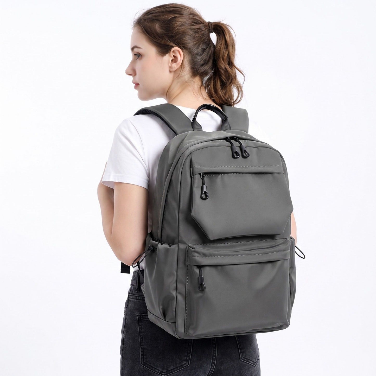 Modern Minimalist Laptop Backpack -  Multi-Pocket Daypack for School, Work, and Travel
