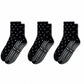 Non Slip Grip Crew Socks 3 Pair Pack Polka Dot Ruffle Cuff