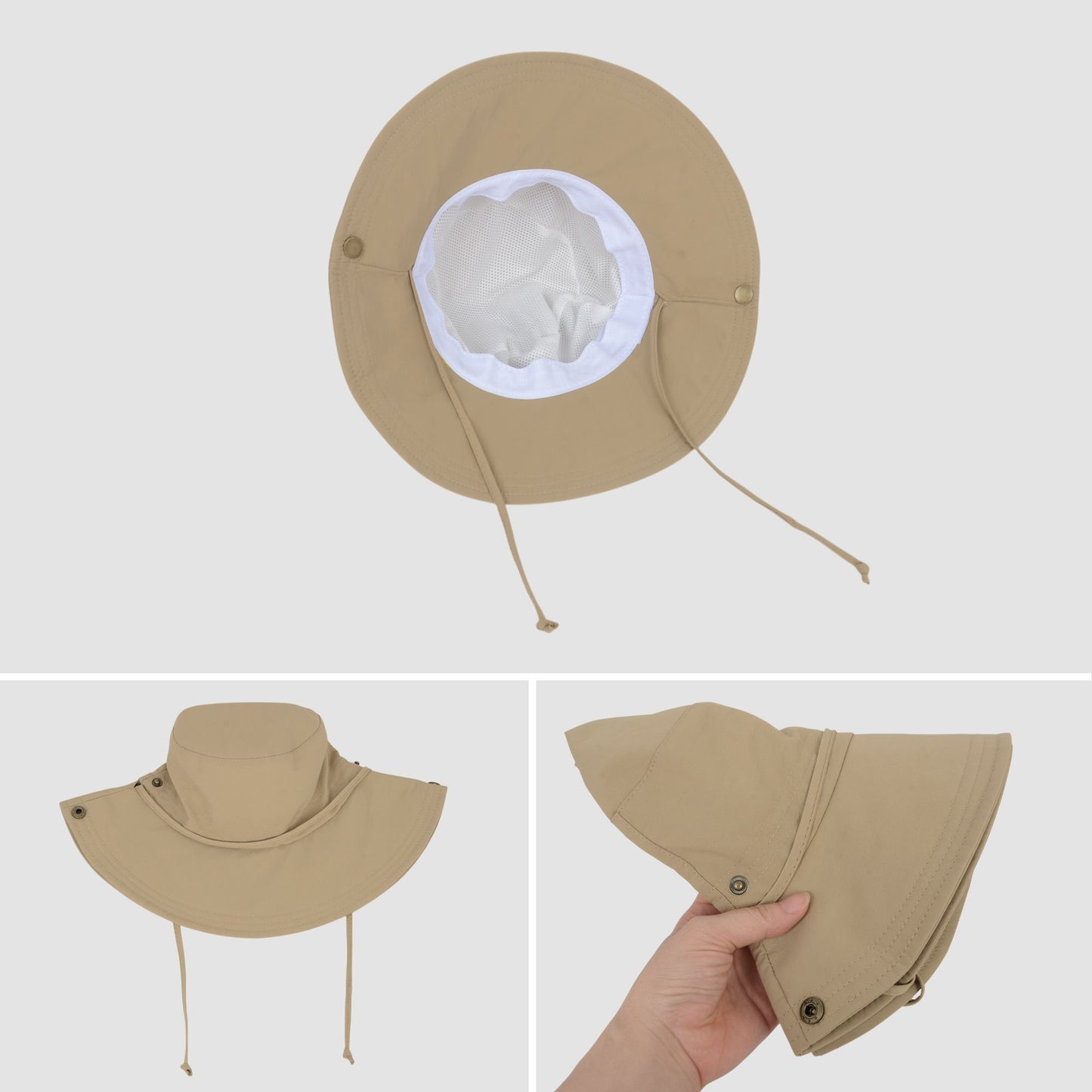 Foldable Wide Brim Bucket Hat with Chin Strap for Sun Protection and Outdoor Hiking Travel Beach Adventures