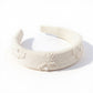 2pcs Women's Padded Satin Fashion Headband with Pearl Design and Crystal Bead Embellishments 6.3x4.7x1.2in
