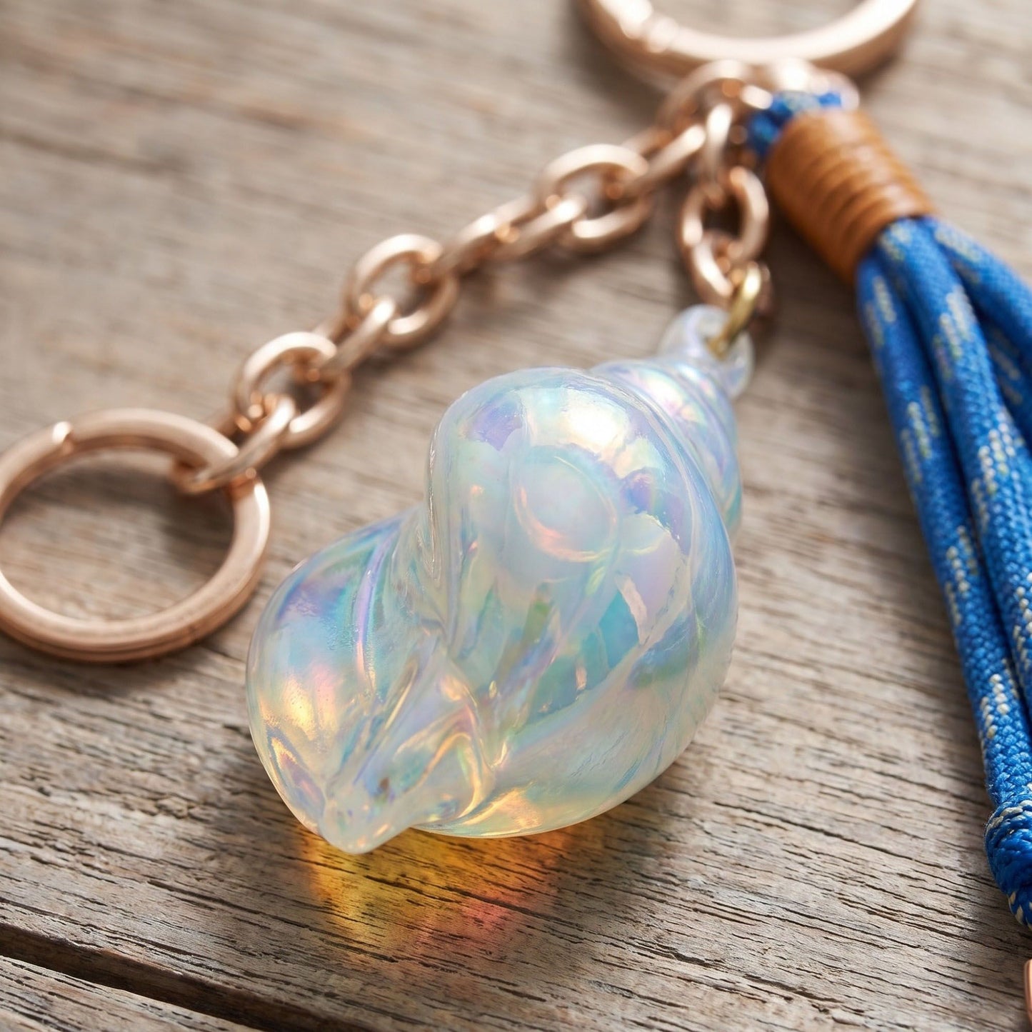 Coastal Seashell Tassel Bag Charm Keychain