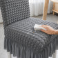 2 Pack Textured Stretch Dining Chair Covers with Ruffled Skirt