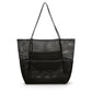 Mesh Beach Tote Bag with See Through Design and Shoulder Handles