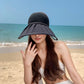 Extra Wide Brim Sun Visor Hat for Women Adjustable UV Protection Bow Detail Breathable Summer Beach Hat