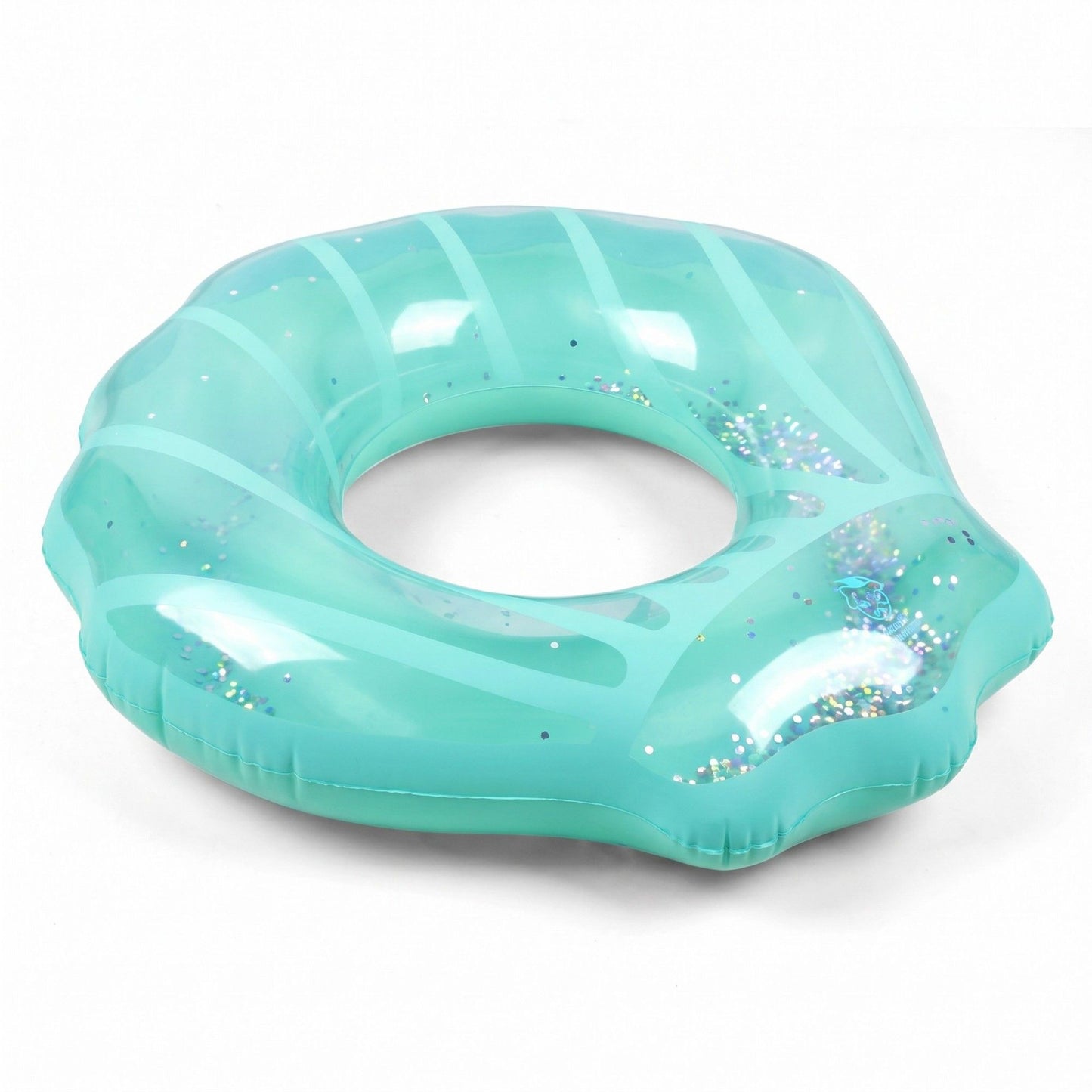 Icing Drip Inflatable Pool Float Ring with Glitter Confetti Durable PVC Swim Tube for Pool Beach Lake 39.4x43.3in
