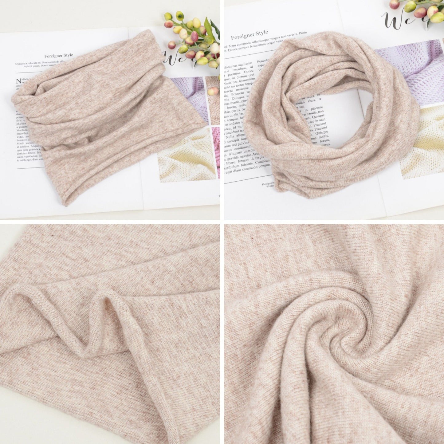 Soft Knit Neck Warmer with Cozy Layered Design 9x17 inches