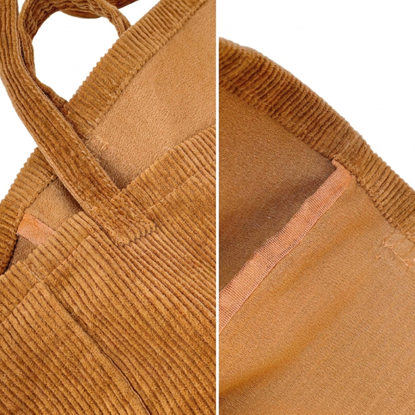 Corduroy Tote Bag Large Capacity Shoulder Bag with Front Pocket