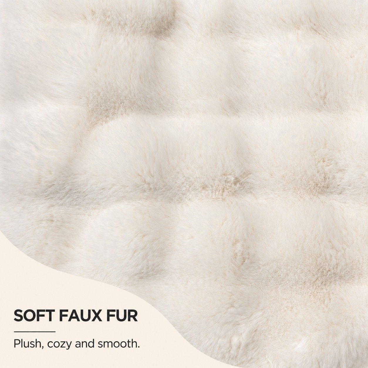 Double Sided Plush Faux Fur Throw Pillow Cover 18 x 18 Inch Bubble Texture