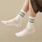 6pk Men's Crew Socks with Striped Cuffs