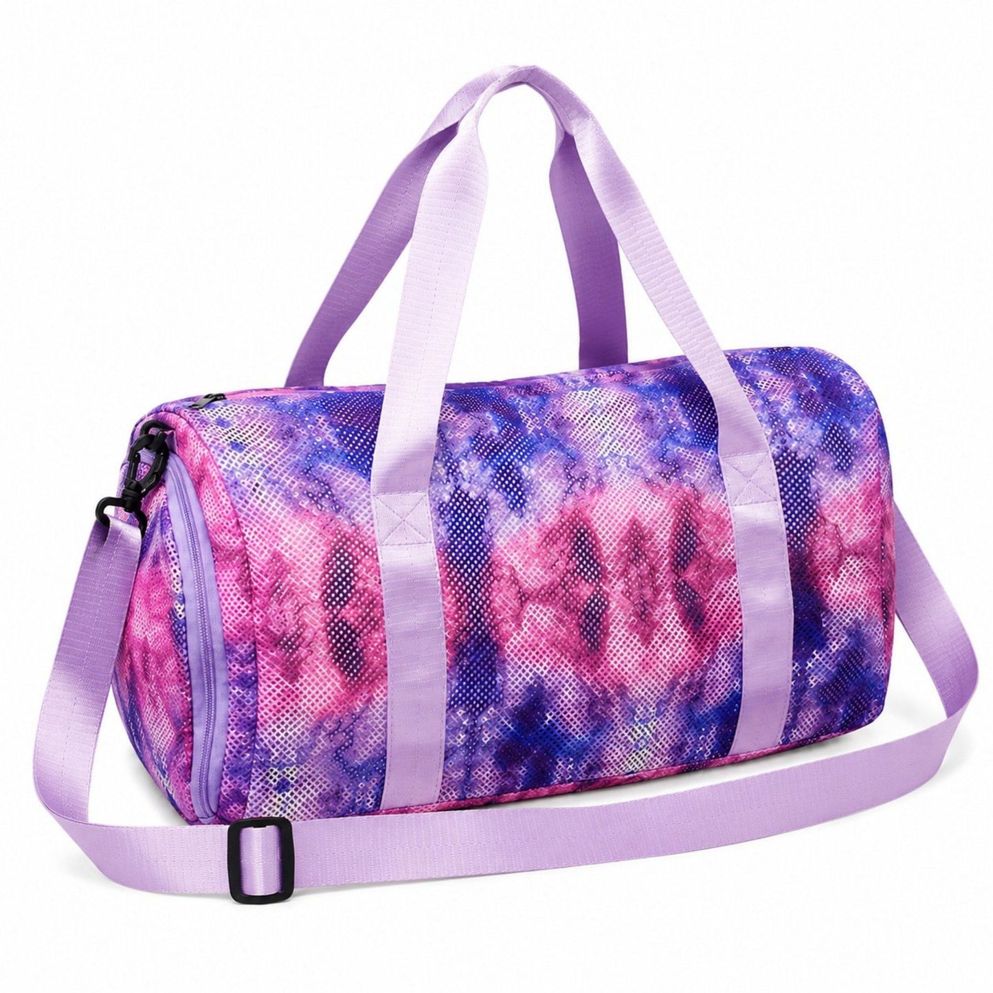 Mesh Duffel Bag with Top Handles Adjustable Shoulder Strap Lightweight Gym Travel Weekender Tote