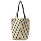 Geometric Stripe Knit Tote Bag with Long Shoulder Straps