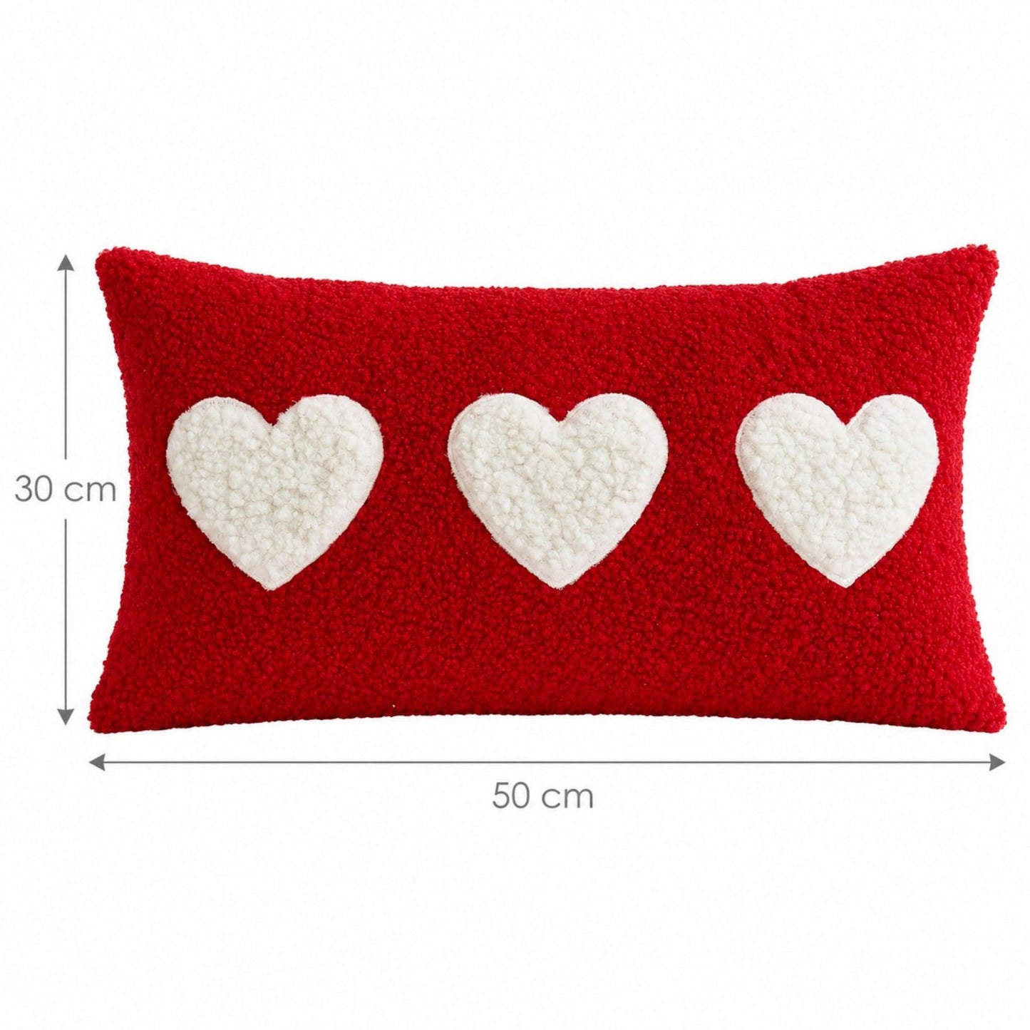Heart Tufted Decorative Throw Pillow Cover 11.8 x 19.7 in (Single Piece)