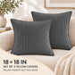 2 Pack Soft Ribbed Corduroy Throw Pillow Covers 18 x 18 Inch Solid Color