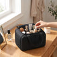 Travel Makeup Bag with Dividers and Carry Handles