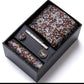 Men's Floral Pattern Tie Gift Set with Matching Pocket Square Cufflinks and Silver Tie Clip