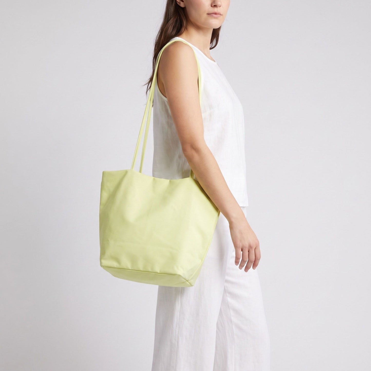 Oversized Lightweight Tote Bag with Long Shoulder Straps and Soft Slouchy Shape 12x9x6in