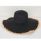 Wide Brim Straw Floppy Hat with Frayed Edges Lightweight Sun Protection for Beach Vacation Outdoor Travel Style