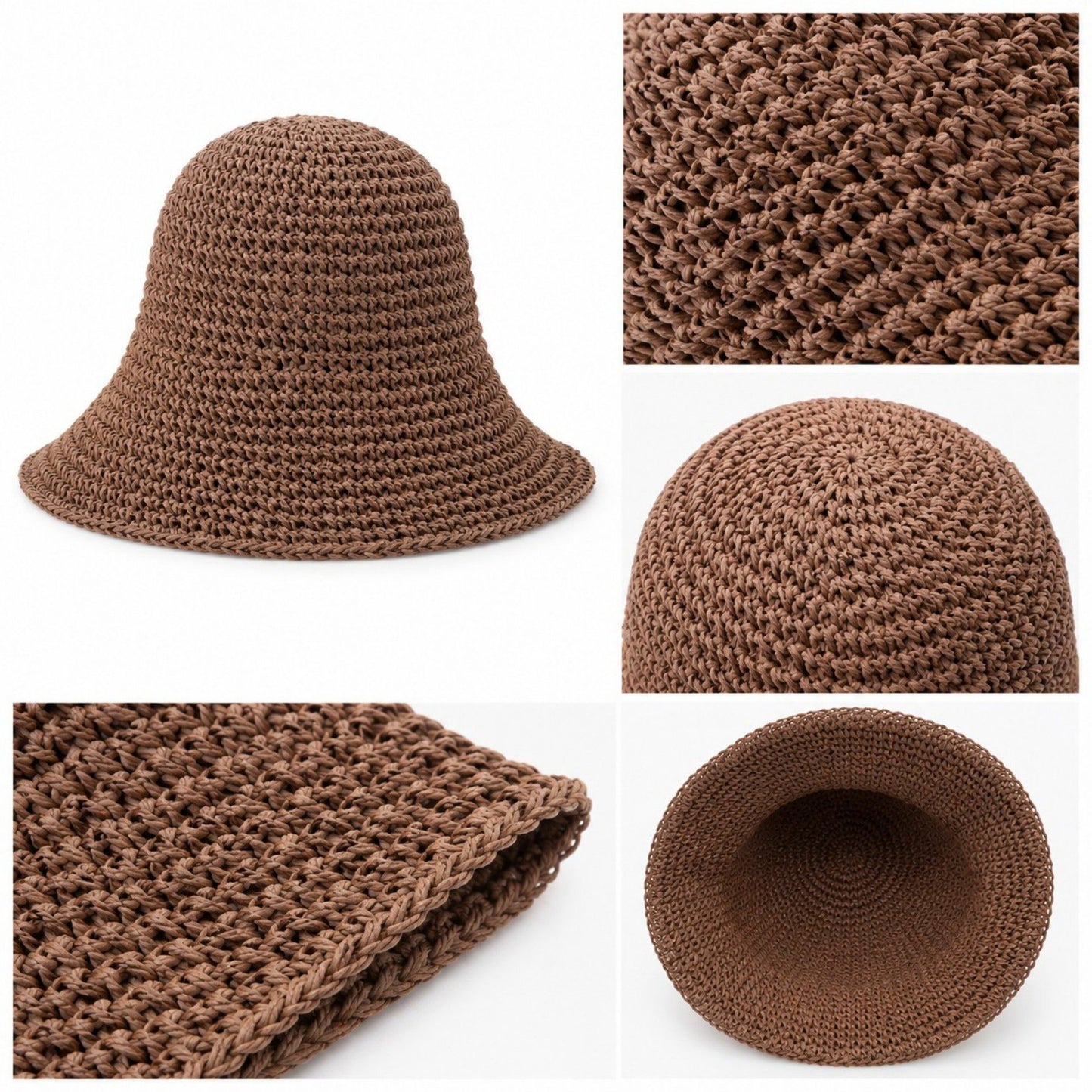 Summer Bucket Hat - Lightweight Straw Sun Hat for Vacation and Beach