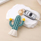 Cactus Macrame Keychain with Tassel Bag Charm