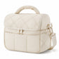Quilted Insulated Lunch Bag with Adjustable Strap Padded Handle and PEVA Lining