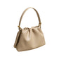 Gathered Leather Shoulder Pouch with Adjustable Strap Soft Pleated Silhouette and Minimalist Design