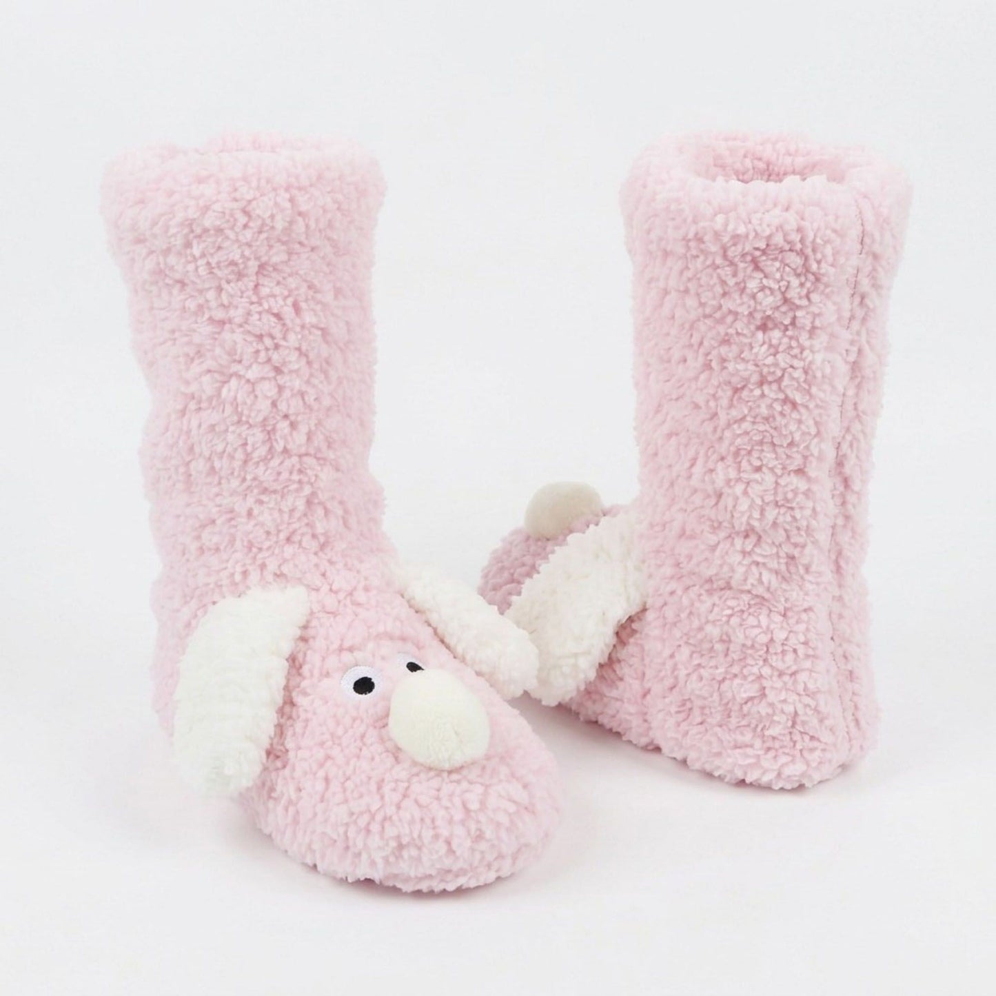 Fuzzy Dog Slipper Socks with 3D Ears US 5-10.5