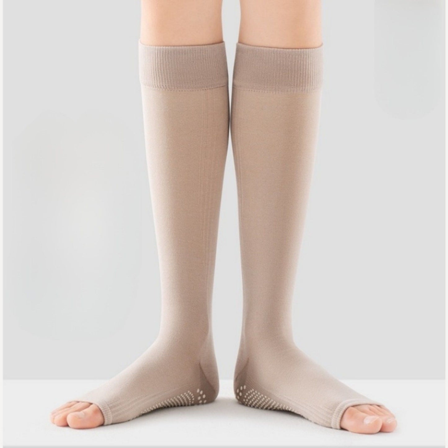 Knee High Grip Socks with Anti-Slip Sole for Barre, Yoga, Dance, and Pilates 2-Pack