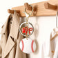 2 Pack Sports Ball Keychains with Gold Tone Clip Ring and Charm Accents