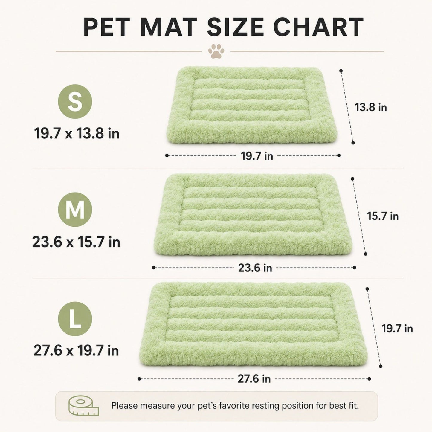 Plush Pet Mat for Cats and Small Dogs with Raised Border, Non-Slip Bottom and Machine-Washable Design